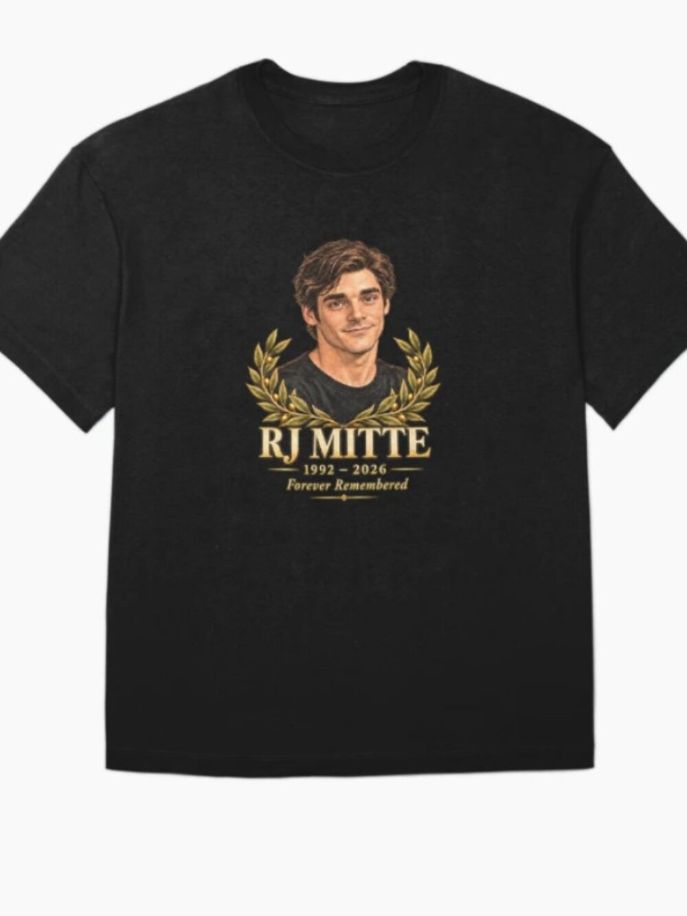 Actor Memorial Portrait Forever Remembered Tribute Oversized T-Shirt Rj Mitte